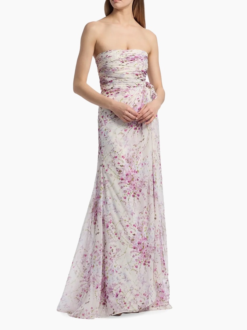 NWT Cinq a Sept Midsummer Bloom Magy Gown Ivory Floral Strapless Maxi Dress 10 - Picture 2 of 7